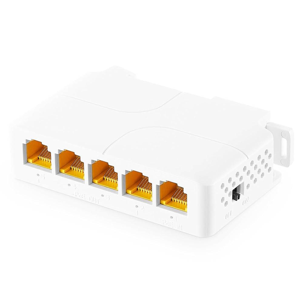 PoE エクステンダー　4個 Amazon | Poe エクステンダー 1 in 4 Out PoE+ リピーター 10